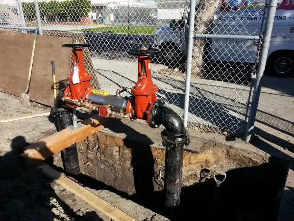 Large backflow installation example image.