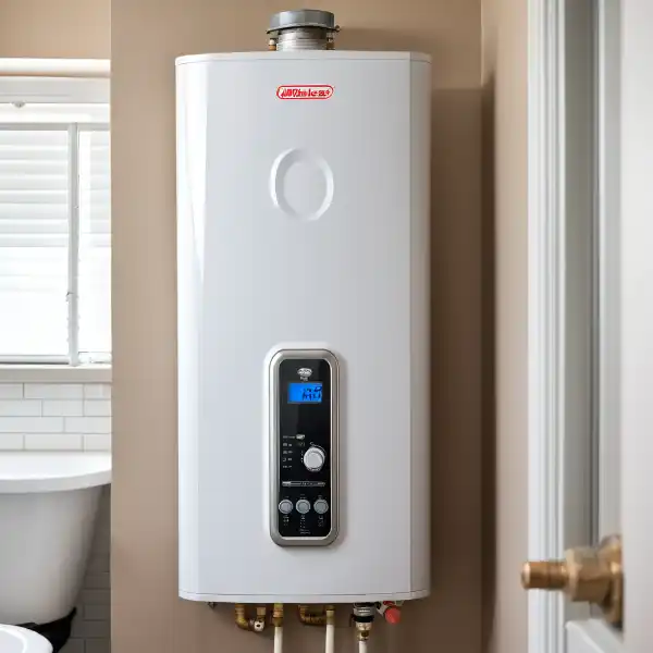Tankless Water Heater on wall example image.